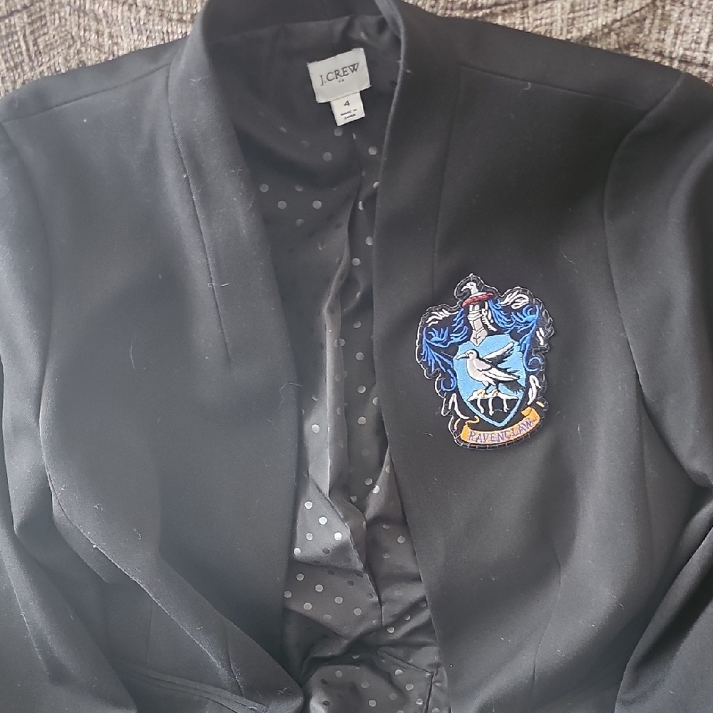 J.Crew Black Blazer with Ravenclaw Crest